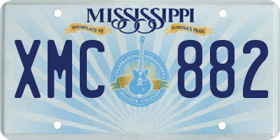 MS license plate XMC882