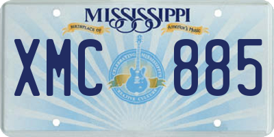 MS license plate XMC885