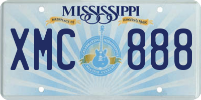 MS license plate XMC888