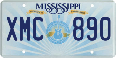 MS license plate XMC890