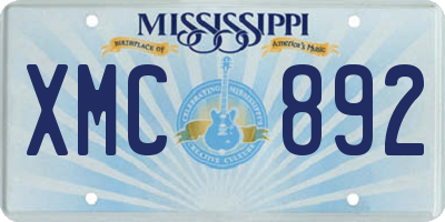 MS license plate XMC892