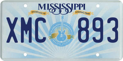 MS license plate XMC893