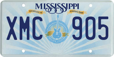MS license plate XMC905