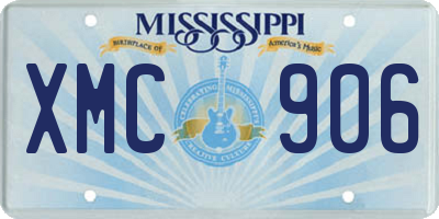 MS license plate XMC906