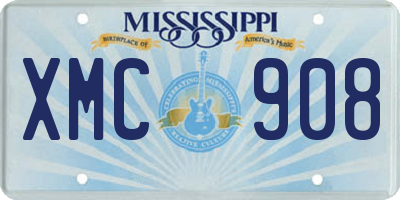MS license plate XMC908