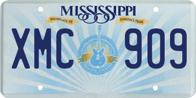 MS license plate XMC909