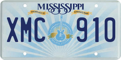 MS license plate XMC910