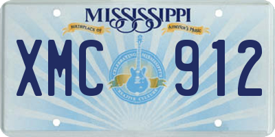 MS license plate XMC912