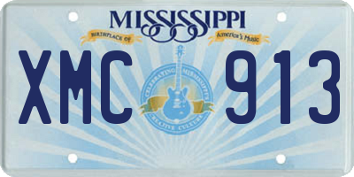 MS license plate XMC913