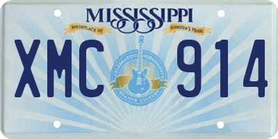 MS license plate XMC914