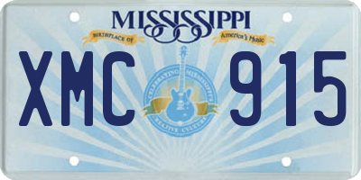 MS license plate XMC915