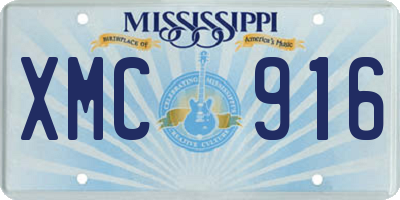 MS license plate XMC916