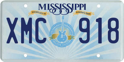 MS license plate XMC918