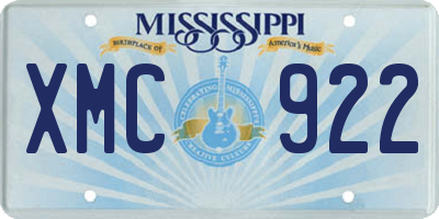 MS license plate XMC922