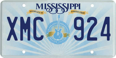 MS license plate XMC924