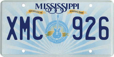 MS license plate XMC926
