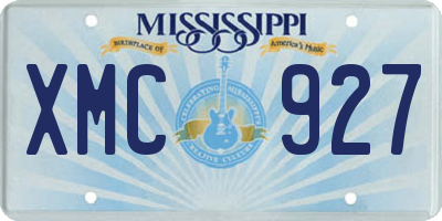 MS license plate XMC927