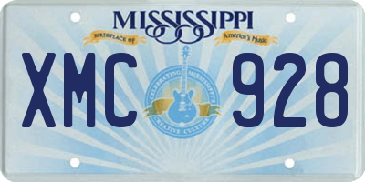 MS license plate XMC928