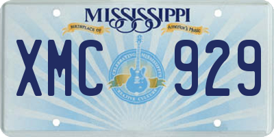 MS license plate XMC929
