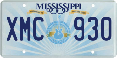 MS license plate XMC930