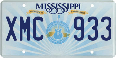 MS license plate XMC933