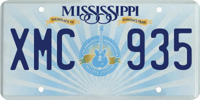 MS license plate XMC935