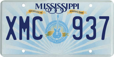 MS license plate XMC937