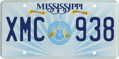 MS license plate XMC938