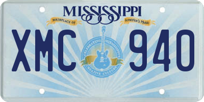 MS license plate XMC940