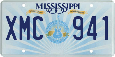 MS license plate XMC941