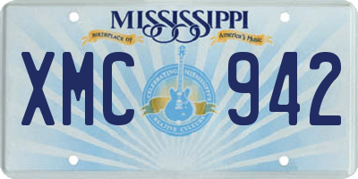 MS license plate XMC942