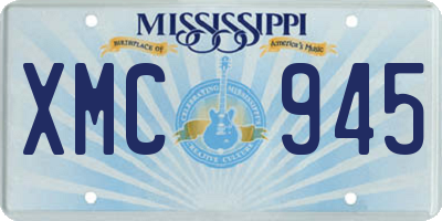 MS license plate XMC945