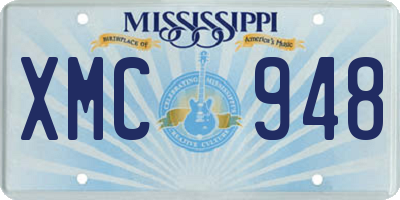MS license plate XMC948