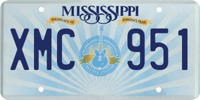 MS license plate XMC951