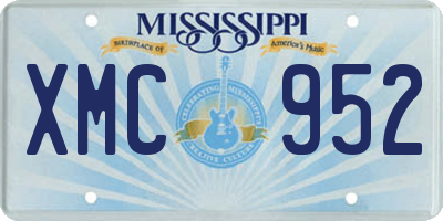 MS license plate XMC952