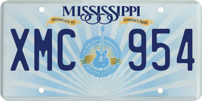 MS license plate XMC954