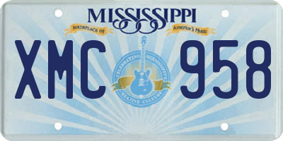 MS license plate XMC958