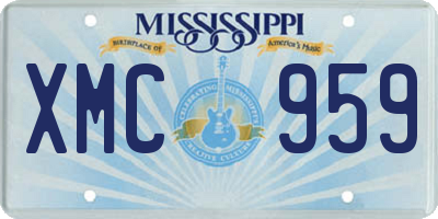 MS license plate XMC959
