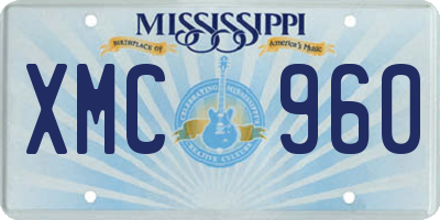 MS license plate XMC960