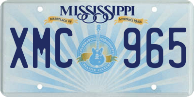 MS license plate XMC965