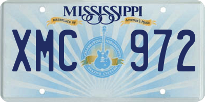 MS license plate XMC972