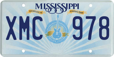 MS license plate XMC978