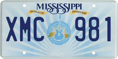 MS license plate XMC981