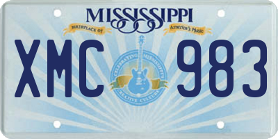 MS license plate XMC983