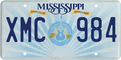 MS license plate XMC984