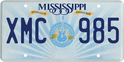 MS license plate XMC985