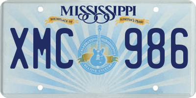 MS license plate XMC986
