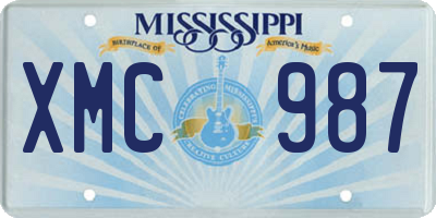 MS license plate XMC987