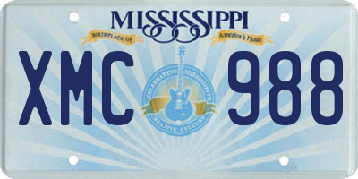 MS license plate XMC988