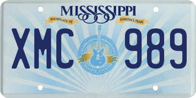 MS license plate XMC989